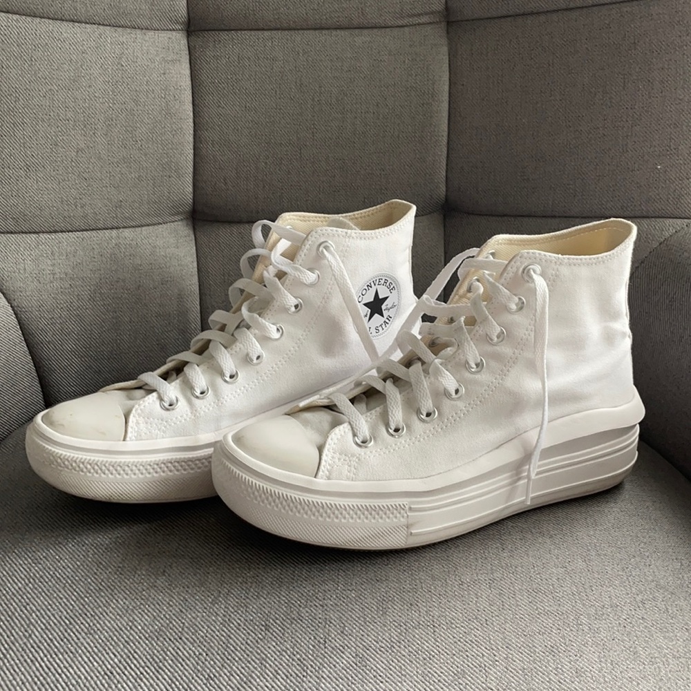 Converse CTAS Move Hi White Platform Sneakers